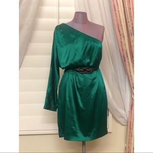 ONE SHOULDER GREEN TRINA TURK